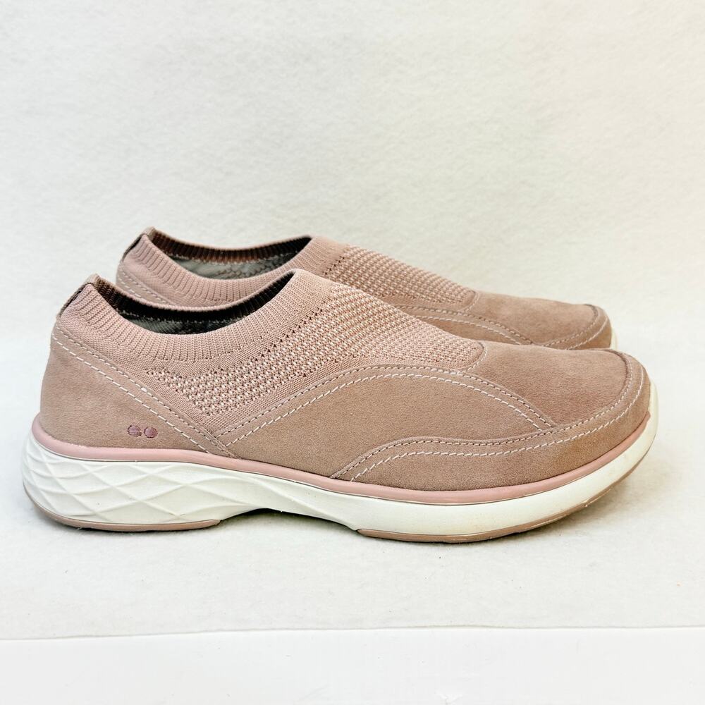 Ryka Womens Talia Slip On Casual Sneakers Stretch Knit Suede Dusty Pink Size 9